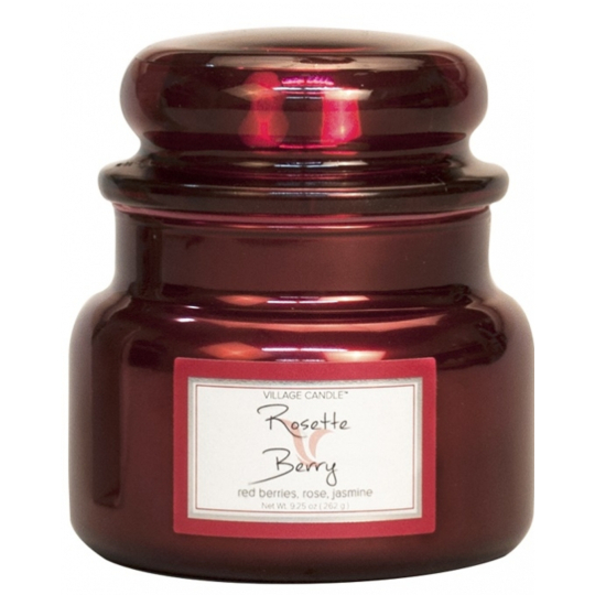 Village Candle Růže a červené ovoce - Rosette Berry vonná svíčka ve skle 2 knoty 262 g