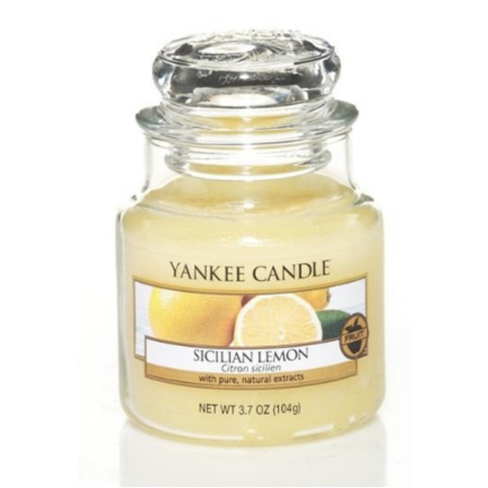 Yankee Candle Sicilian Lemon - Sicilský citrón vonná svíčka Classic malá sklo 104 g
