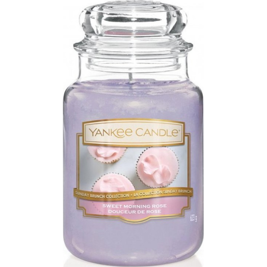 Yankee Candle Sweet Morning Rose - Sladká ranní růže vonná svíčka Classic velká sklo 623 g