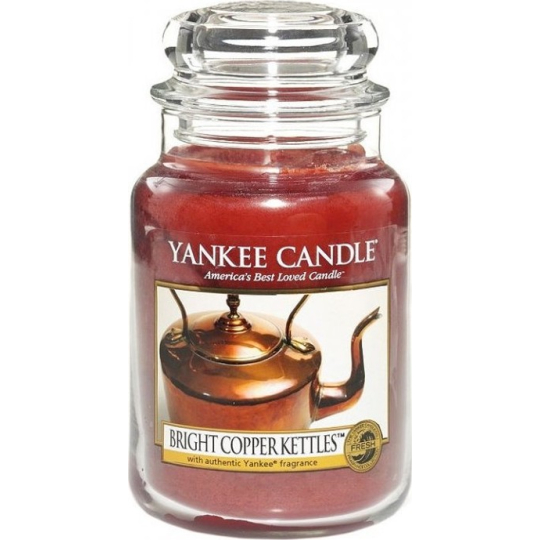 Yankee Candle Bright Copper Kettles - Lesklé měděné konvice vonná svíčka Classic velká sklo 623 g