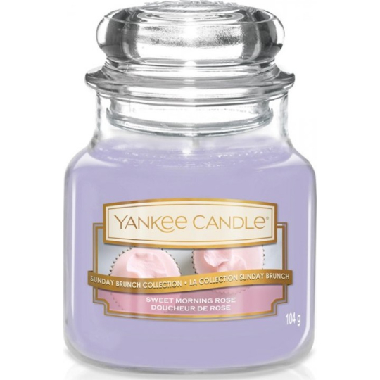 Yankee Candle Sweet Morning Rose - Sladká ranní růže vonná svíčka Classic malá sklo 104 g