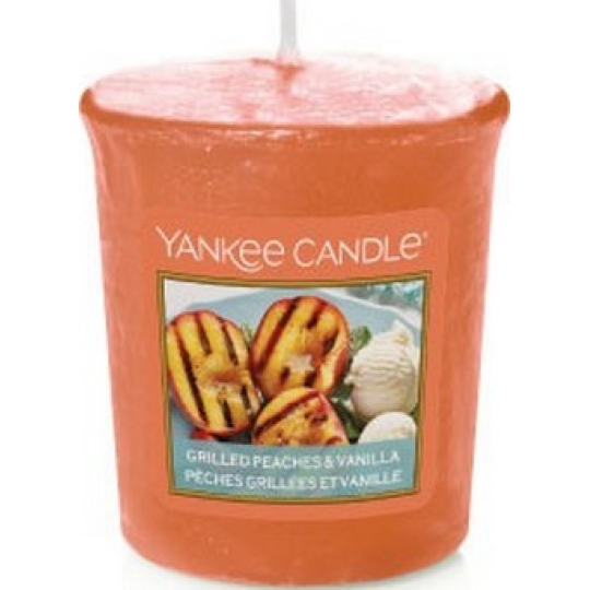 Yankee Candle Grilled Peaches & Vanilla - Grilované broskve a vanilka vonná svíčka votivní 49 g