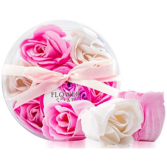 Elina Květy růže toaletní mýdlo bílé, růžové 7 kusů