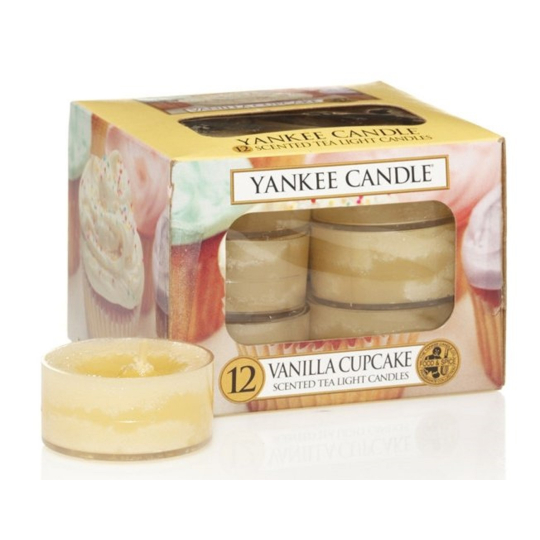 Yankee Candle Vanilla Cupcake - Vanilkový košíček vonná čajová svíčka 12 x 9,8 g