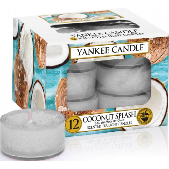 Yankee Candle Coconut Splash - Kokosové osvěžení vonná čajová svíčka 12 x 9,8 g