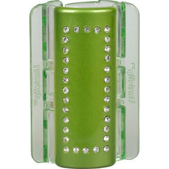 Linziclip Maxi Vlasový skřipec zelený s krystalky 8 cm vhodný pro hustší vlasy 1 kus