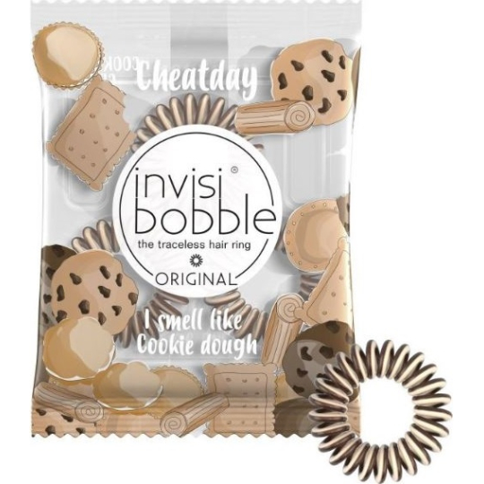 Invisibobble Original Cheatday Cookie Dough Craving Gumička do vlasů hnědo-béžová s vůní pečených sušenek 3 kusy