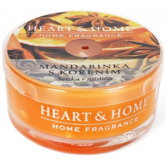 Heart & Home Mandarinka s kořením Sojová vonná svíčka v mističce hoří až 12 hodin 36 g