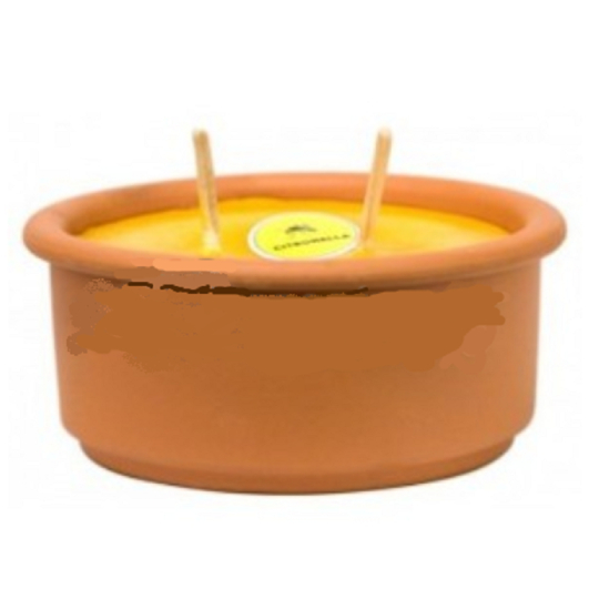 Citronella svíčka dvojknutá parafínová v keramice 150 x 66 cm, 400 g