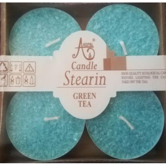 Adpal Stearin Maxi Green Tea - Zelený čaj vonné čajové svíčky 4 kusy