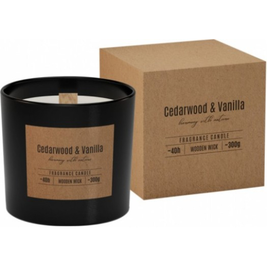 Bispol Cedarwood & Vanilla - Cedrové dřevo a vanilka vonná svíčka s dřevěným knotem sklo 300 g