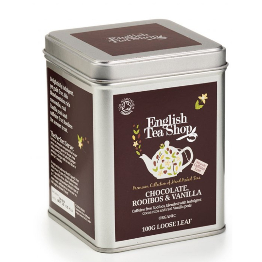 English Tea Shop Bio Rooibos Čokoláda a Vanilka sypaný čaj 100 g
