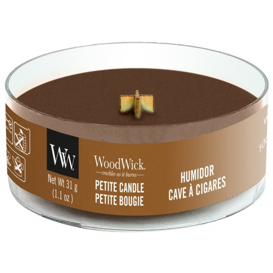 WoodWick Humidor - Pouzdro na doutníky vonná svíčka s dřevěným knotem petite 31 g