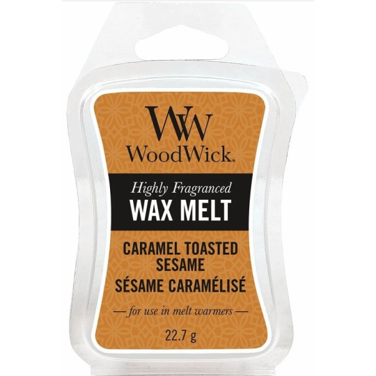WoodWick Caramel Toasted Sesame - Sezamové sušenky s karamelem vonný vosk do aromalampy 22.7 g