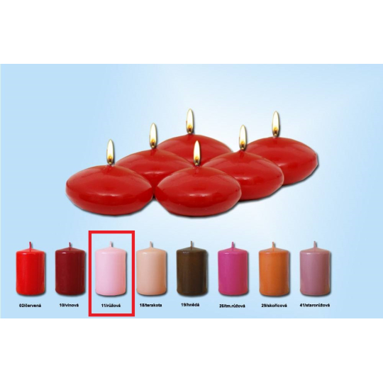 Lima Plovoucí čočka svíčka růžová 50 x 25 mm 6 kusů