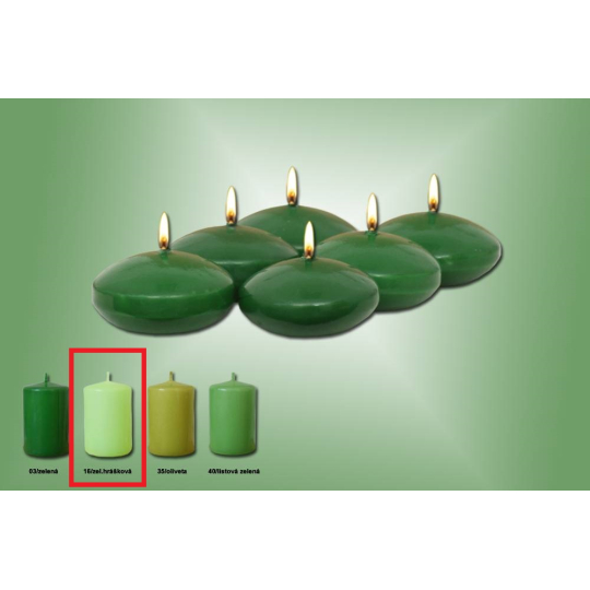 Lima Plovoucí čočka svíčka světle zelená 50 x 25 mm 6 kusů