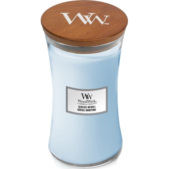 WoodWick Seaside Neroli - Pobřežní neroli vonná svíčka s dřevěným knotem a víčkem sklo velká 609 g