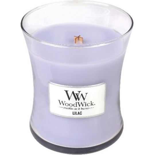 WoodWick Lilac - Šeřík vonná svíčka s dřevěným knotem a víčkem sklo střední 275 g