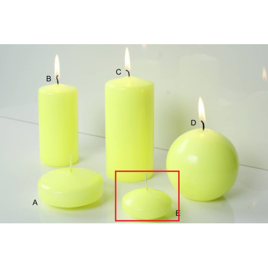 Lima Reflex fosforově žlutá svíčka plovoucí čočka 50 x 25 mm 6 kusů
