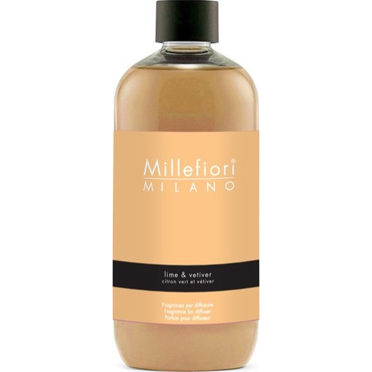 Millefiori Milano Natural Lime & Vetiver - Limetka a vetiver Náplň difuzéru pro vonná stébla 250 ml