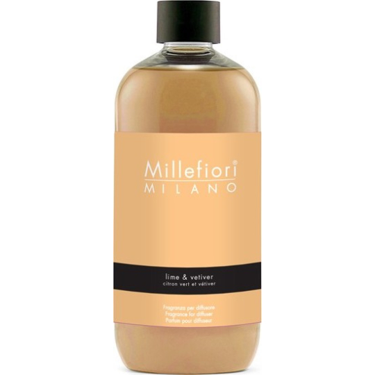 Millefiori Milano Natural Lime & Vetiver - Limetka a vetiver Náplň difuzéru pro vonná stébla 500 ml