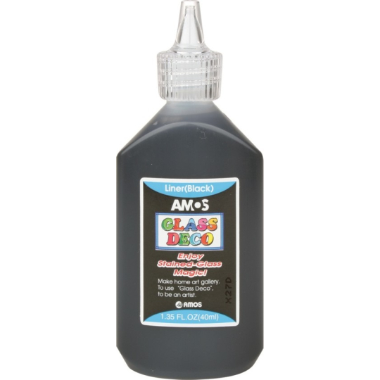 Amos Glass Deco Kontura k barvám na sklo černá 40 ml