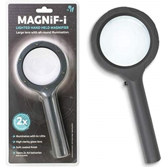 If Magnif-i Lighted Hand Held Magnifier lupa velká s 6 LED diodami 70 mm