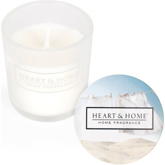 Heart & Home Svěží prádlo Sojová vonná votivní svíčka ve skle doba hoření až 15 hodin 5,8 x 5 cm