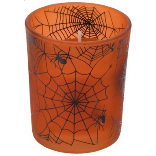 Emocio Halloween vonná svíčka ve skle oranžová 70 mm