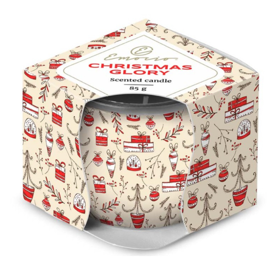 Emocio Cookie and Cream Christmas Glory - Vánoční sláva vonná svíčka sklo 70 x 62 mm 85 g