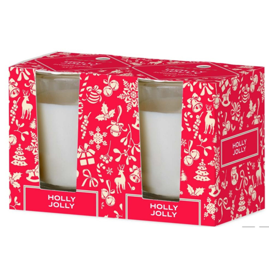 Emocio Enchanted Sparkle Holly Jolly - Cesmína vonná svíčka sklo 52 x 65 mm 2 kusy v krabičce