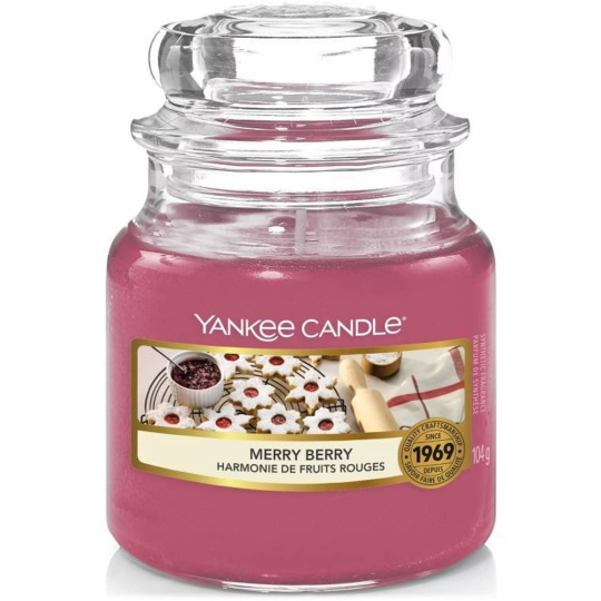 Yankee Candle Merry Berry - Linecké cukroví vonná svíčka Classic malá sklo 104 g