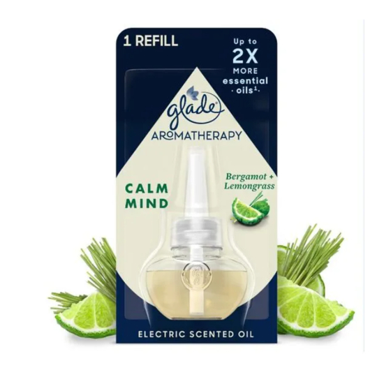 Glade Aromatherapy Electric Scented Oil Calm Mind Bergamot + Lemongrass tekutá náplň do elektrického osvěžovače vzduchu 20 ml