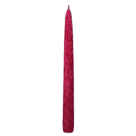 Perla drápaná svíčka červená kónická 22 x 230 mm
