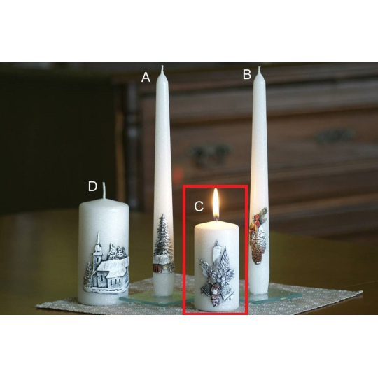 Lima Reliéf svíčka válec bílá 50 x 100 mm 1 kus