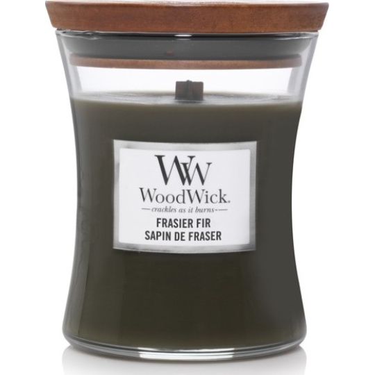 WoodWick Frasier Fir - Fraserova jedle vonná svíčka s dřevěným knotem a víčkem sklo střední 275 g