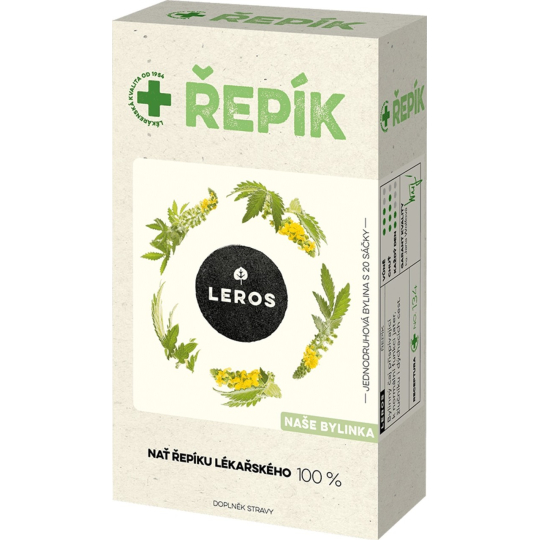 Leros Řepík bylinný čaj přispívající k normální funkci jater, žlučníku i dýchacích cest 20 x 1,5 g