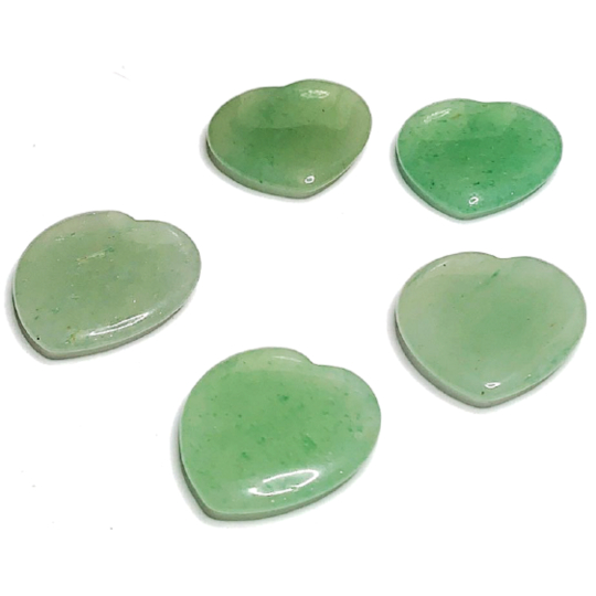 Avanturin zelený Hmatka, léčivý drahokam ve tvaru srdce přírodní kámen 3 cm 1 kus, kámen štěstí