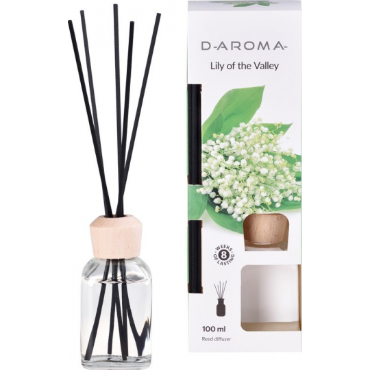 D-Aroma- Lily of the Valley - Konvalinka aroma difuzér s tyčinkami pro postupné uvolňování vůně 100 ml