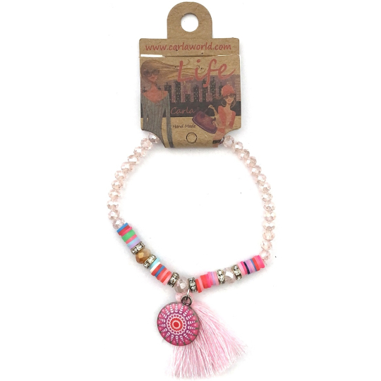 Albi Šperk náramek z korálků Mandala, Střapec ochrana, energie 1 kus různé barvy