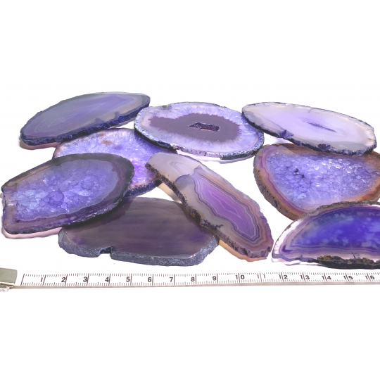 Achát fialový plátek, přírodní kámen 1 kus, dodává odvaku a sílu