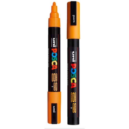 Posca Univerzální akrylátový popisovač 1,8 - 2,5 mm jasně žlutý (pomeranč) PC-5M