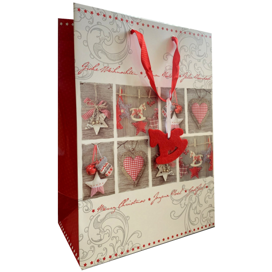 EP Line Dárková papírová taška 26 x 33,5 x 13,5 cm Vánoční červené dekorace