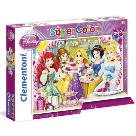 Clementoni Puzzle SuperColor Princess 2 x 20 dílků, doporučený věk 3+