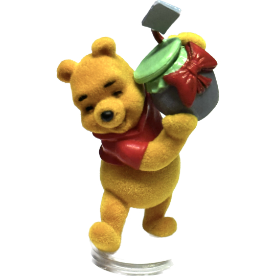 Disney Medvídek Pú Mini figurka - Medvídek stojící s hrnkem medu, 1 kus, 5 cm