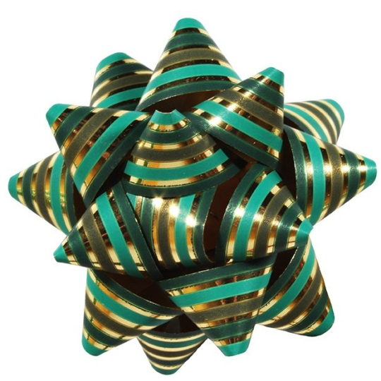 Nekupto Hvězdice luxusní vánoční Zeleno-zlatá 6,5 cm
