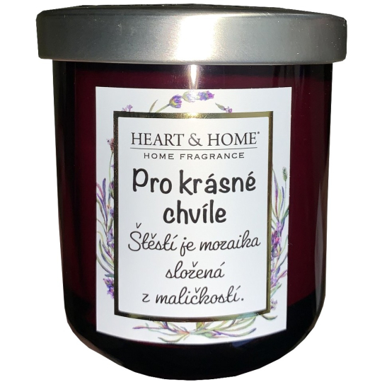 Heart & Home Sladké třešně sójová vonná svíčka s nápisem Pro krásné chvíle 110 g