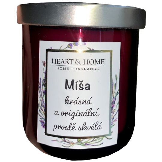 Heart & Home Sladké třešně sójová vonná svíčka se jménem Míša 110 g