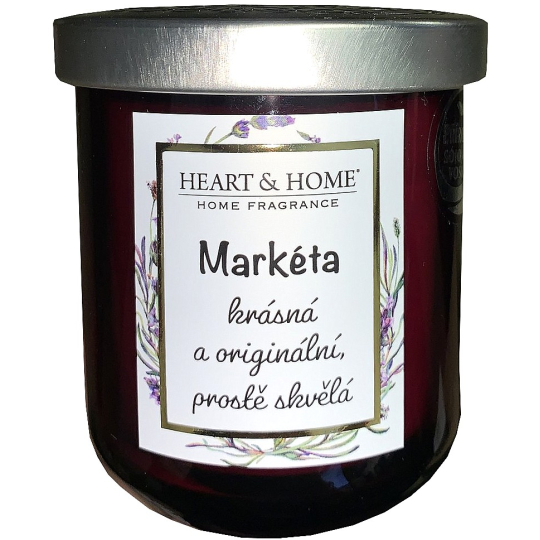 Heart & Home Sladké třešně sójová vonná svíčka se jménem Markéta 110 g