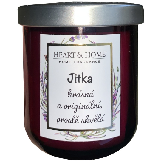 Heart & Home Sladké třešně sójová vonná svíčka se jménem Jitka 110 g
